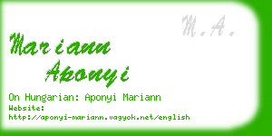 mariann aponyi business card